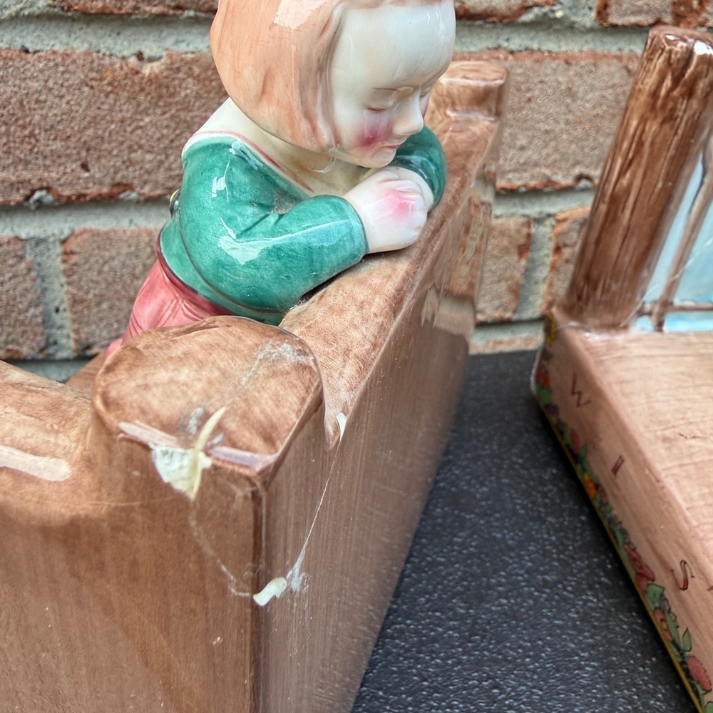 Mary Engelbreit Bookends Kids Girls Dog Brown Make A Wish Vintage Ceramic Decor - Picture 11 of 16
